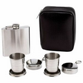 4 Pc Flask & Collapsible Cups Set